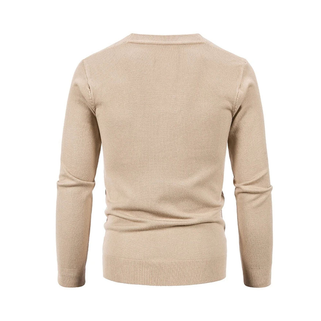 Men's classic V-neck knit sweater in a soft fabric perfect for casual wear & layered looks.