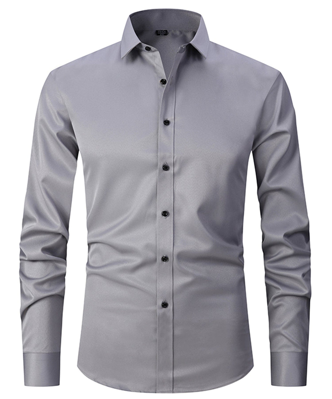 Stylish men's blue button-up shirt with a collar and single pocket, ideal for office or casual outings.