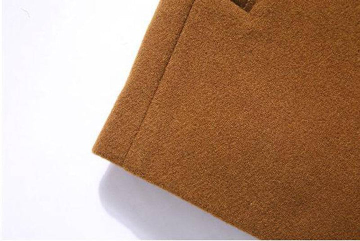 Elegant men's wool & cashmere coat, perfect for cold weather, comes with a detachable scarf.