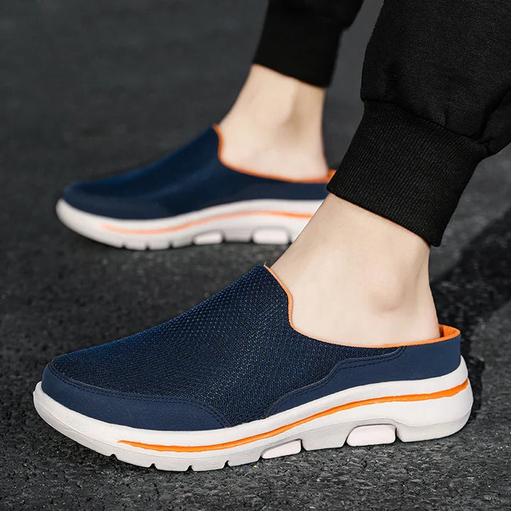 Men's closed-toe slip-on mule sandals, perfect for casual summer comfort and everyday wear.
