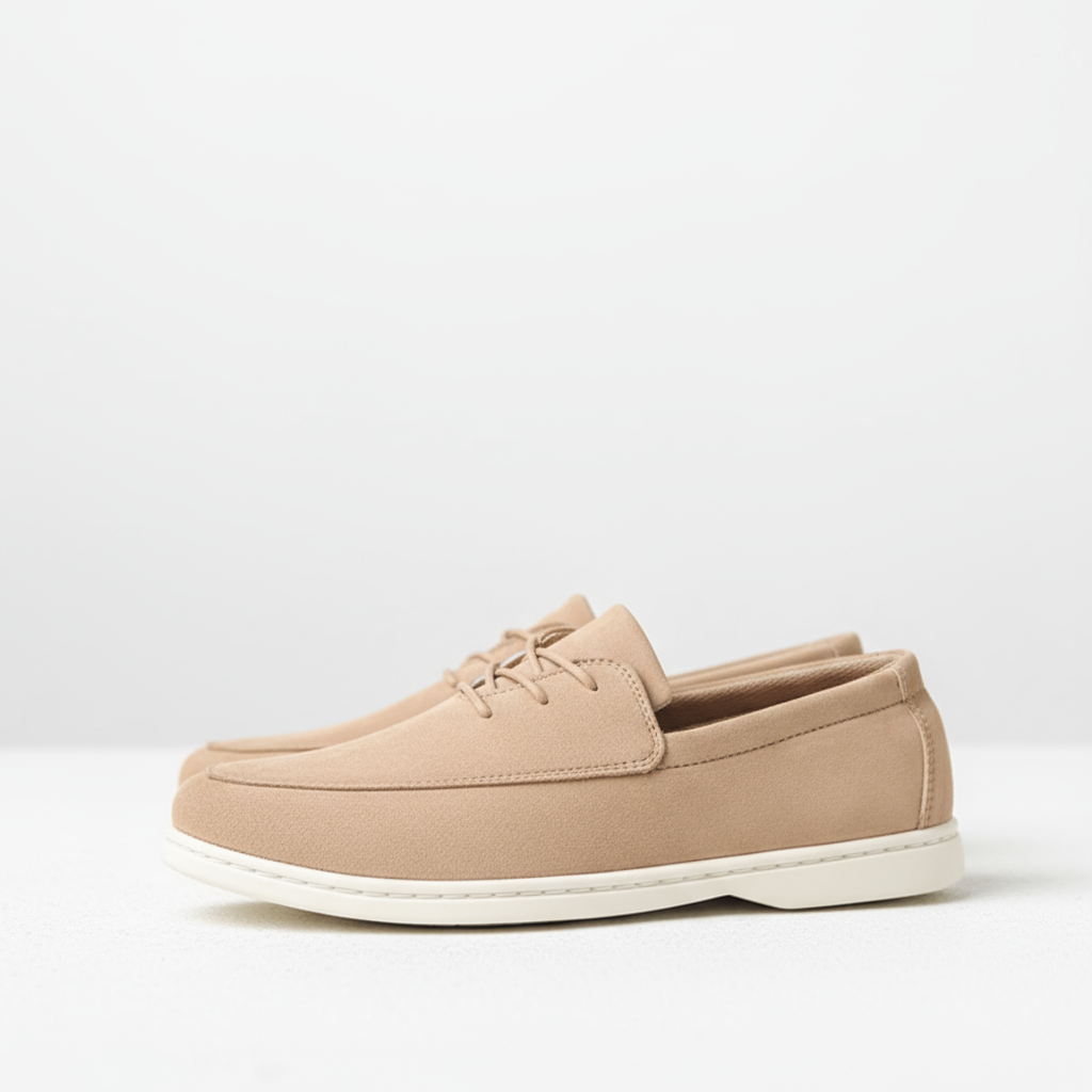 Front view of Cloud Comfort Suede Loafers for men, excellent casual footwear choice