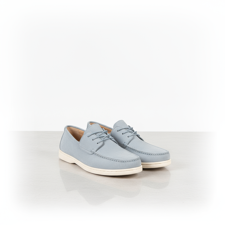 Men's Cloud Comfort Suede Loafers in a charcoal gray, a modern casual option