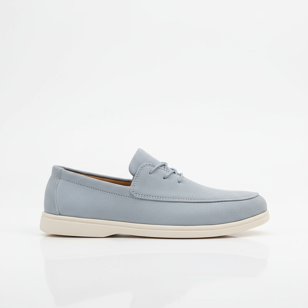 Back view of Men's Cloud Comfort Suede Loafers, showing the heel tab