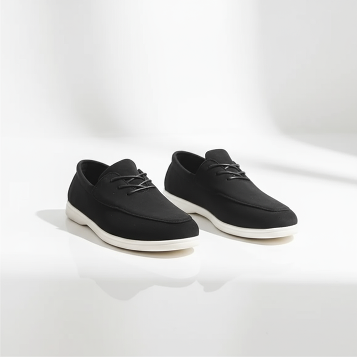 An individual pair of Men's Cloud Comfort Suede Loafers, emphasizing quality