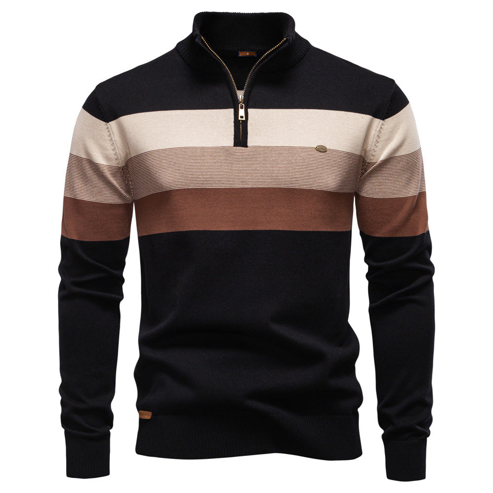Classic men's colorblock half-zip pullover, a timeless addition to any wardrobe