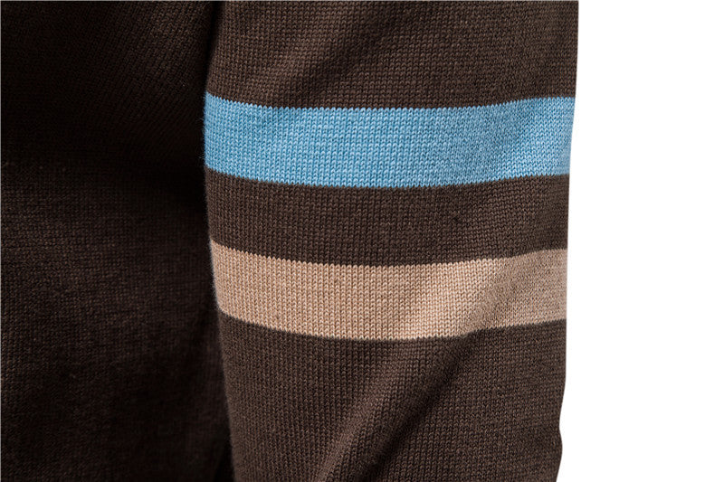 Men's casual long sleeve colorblock zip-up cardigan, a versatile addition to any wardrobe.