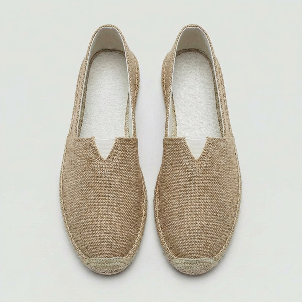 Men's beach-ready espadrille loafers, offering comfortable slip-on style for summer adventures.
