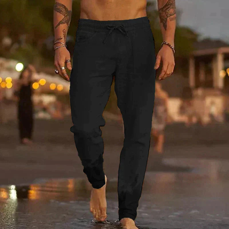 Men's fashionable drawstring chino joggers, offering a stylish bottom for casual & active wear.