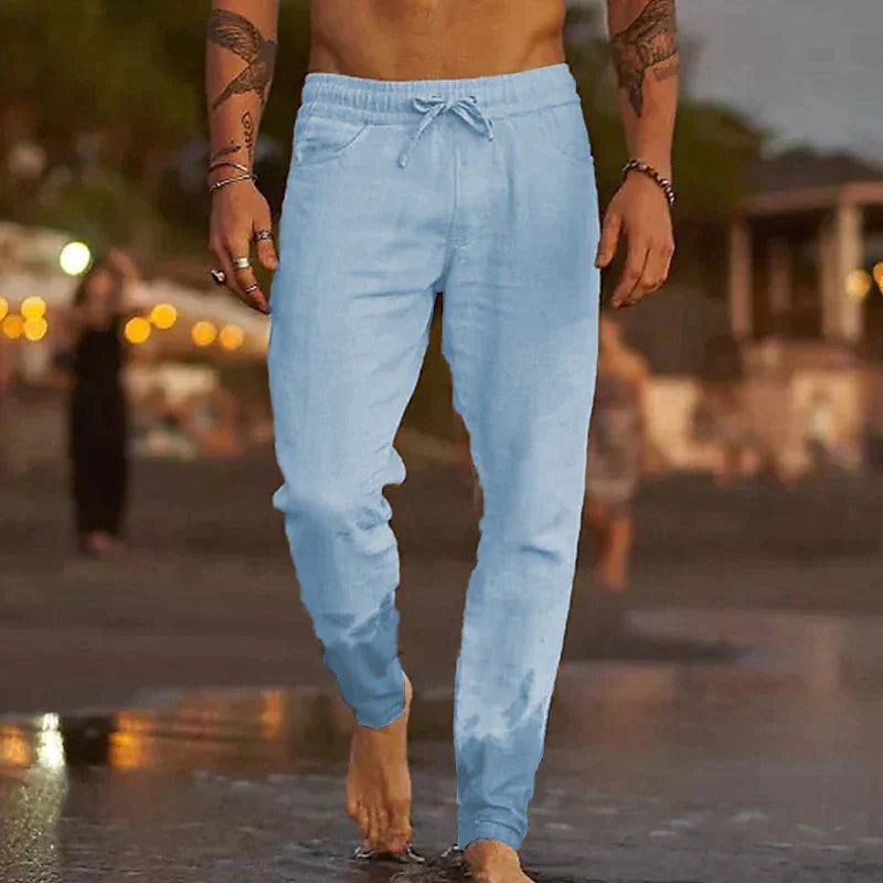 Men's modern jogger pants featuring a comfortable drawstring, great for both style and comfort.