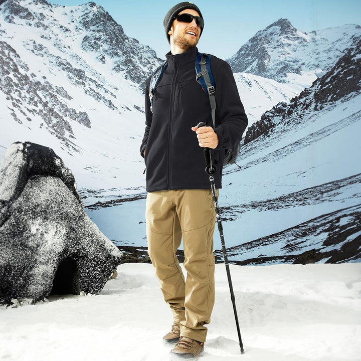 Active men's red fleece zip-up, stylish and functional outerwear