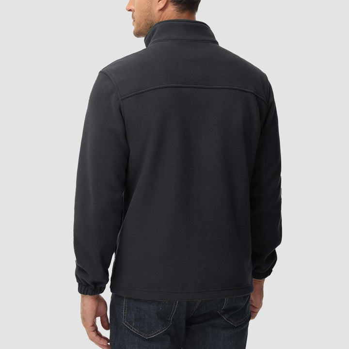 Sporty men's blue fleece zip-up jacket, ideal for casual outdoor wear