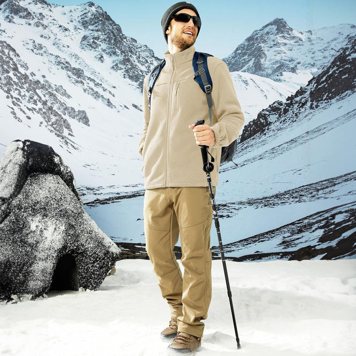 Bold men's red fleece zip-up, an eye-catching winter outerwear piece