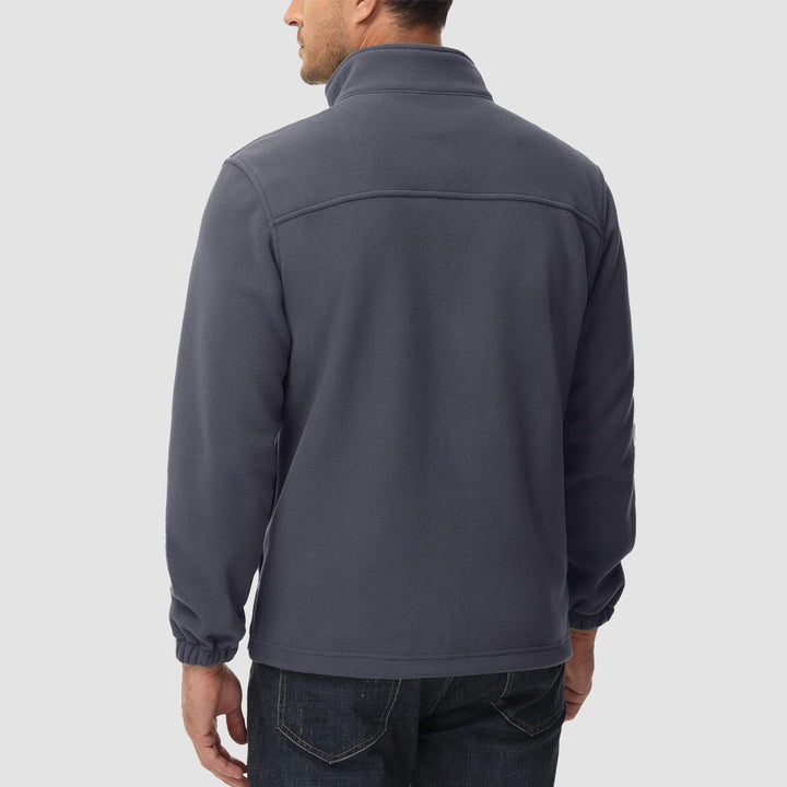 Contemporary men's navy fleece zip-up, excellent for everyday outdoor wear