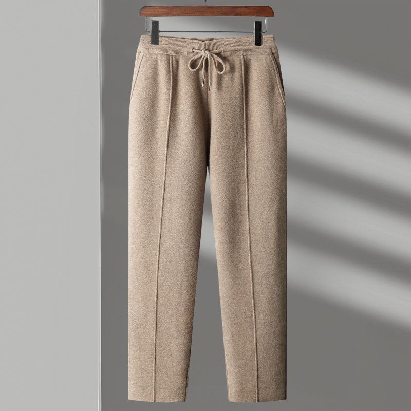 Men's cozy merino blend lounge pants, soft gray, on a plain background for casual wear.