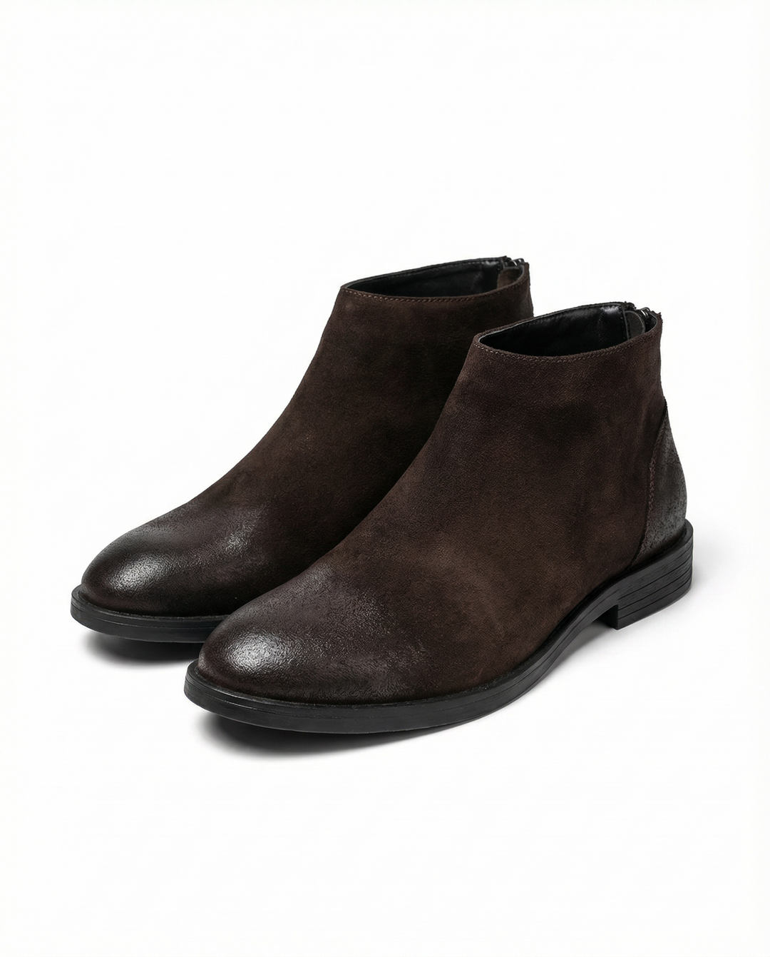 Men's dark brown suede ankle boots, comfortable & durable, perfect for everyday casual wear