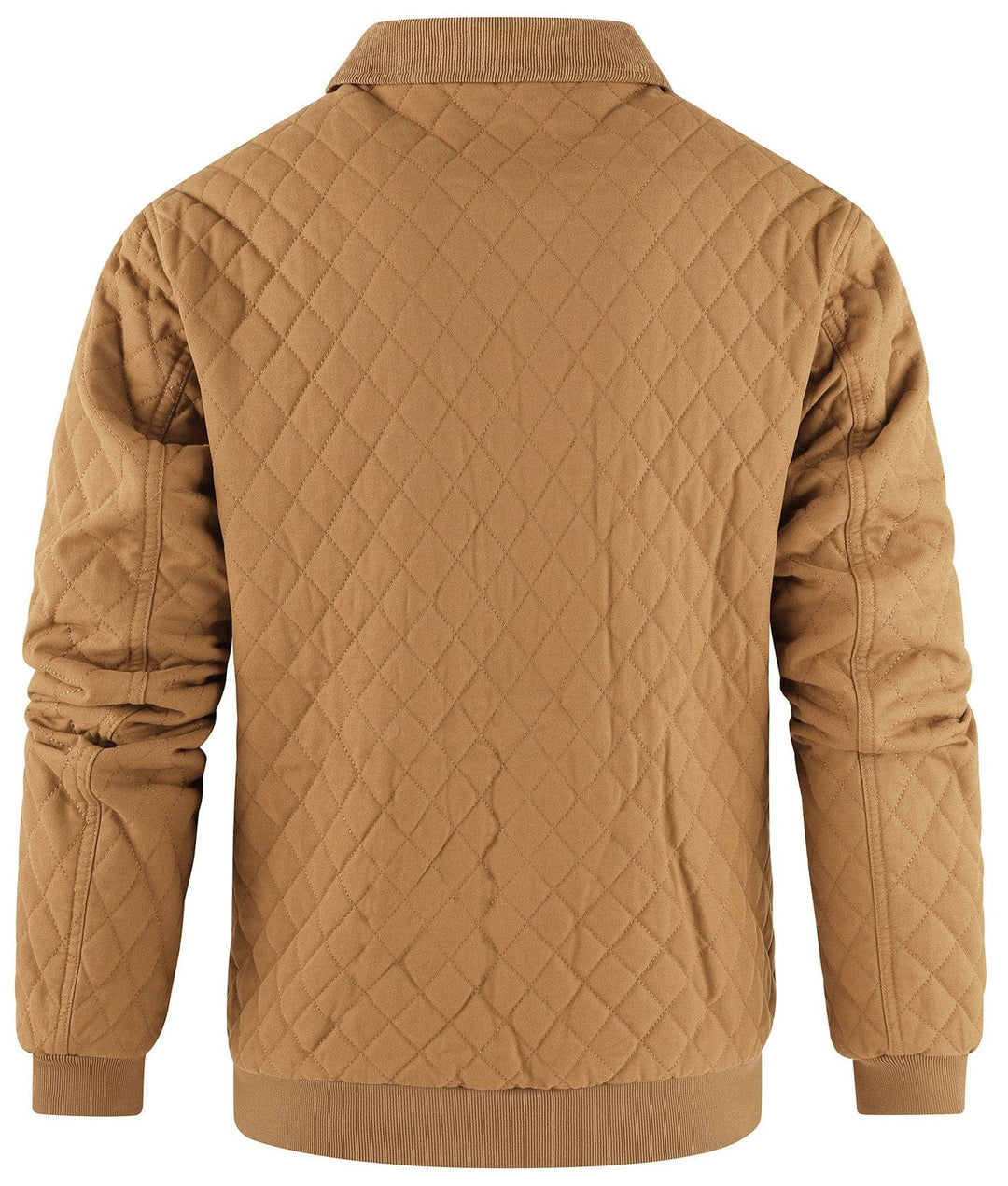 Durable men's diamond quilted bomber jacket, offering both style and warmth.
