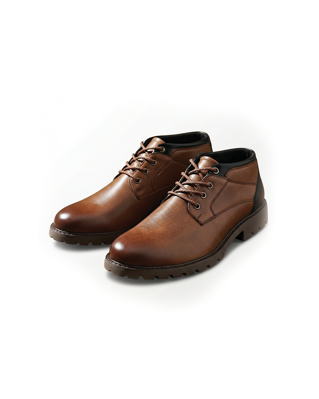 Men's durable brown leather combat boots with rugged sole, ideal for outdoor and work