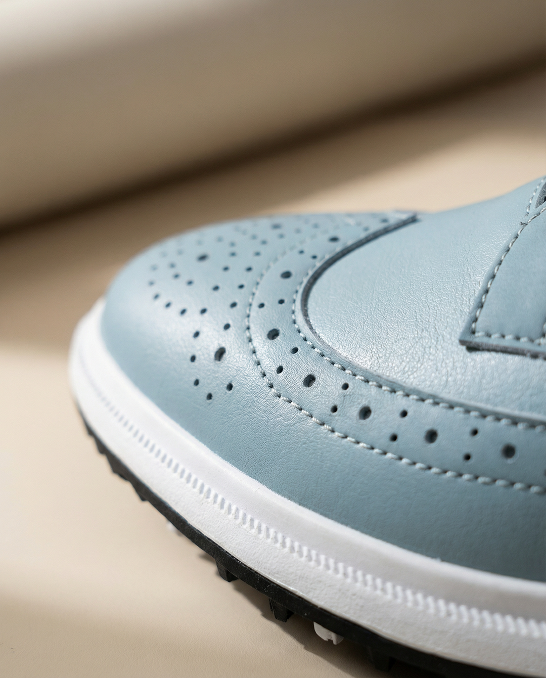 Men's casual leather outdoor shoes with a focus on their strong construction and everyday appeal.