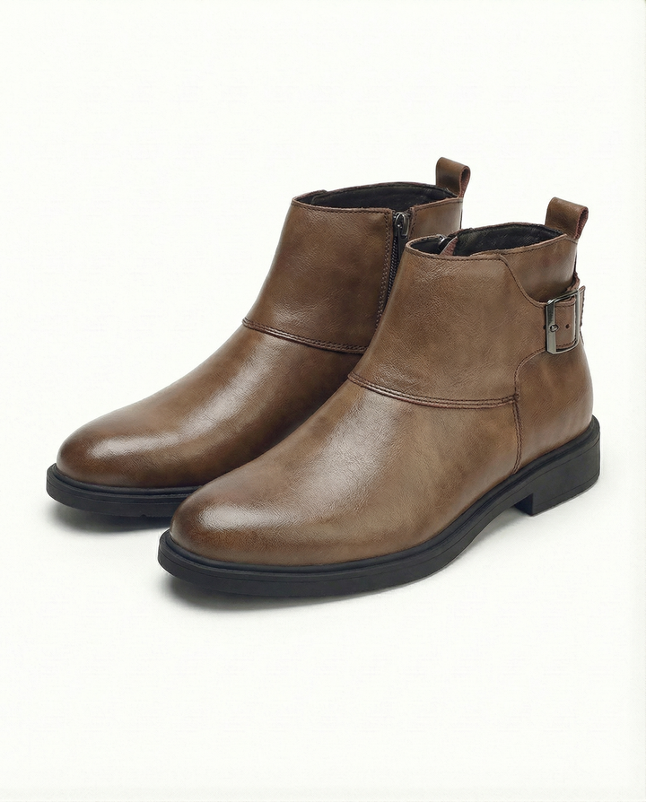 Men's durable leather ankle boots, perfect for fall fashion and everyday wear