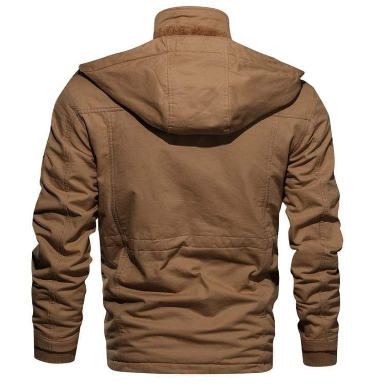 Collection of men's fleece-lined pilot bomber jackets in various classic colors, ready for cold
