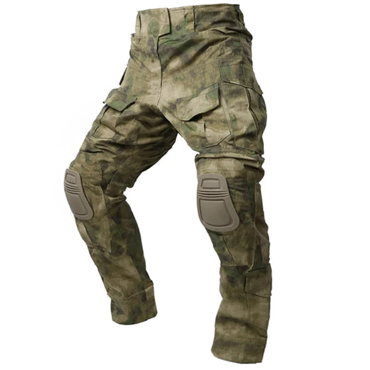 Men's durable tactical cargo pants with knee pads, ideal for outdoor adventures & workwear.