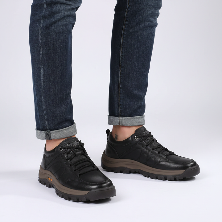 Durable men's everyday lace-up leather shoes, providing superior orthopedic comfort & slip resistance for daily wear.
