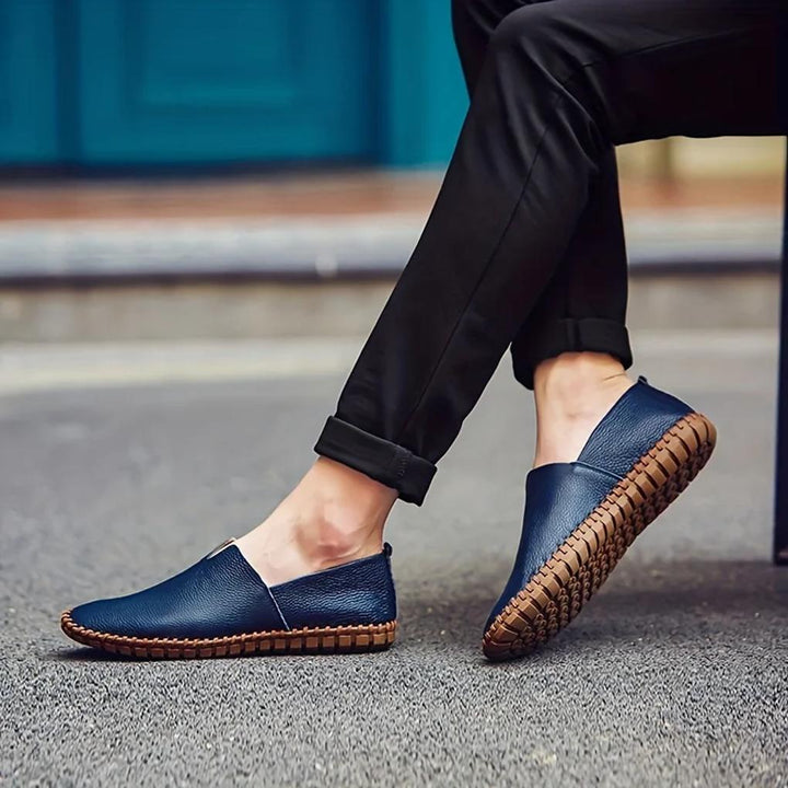 Men's elegant matte slip-on loafers, perfect for dress or casual versatile style.