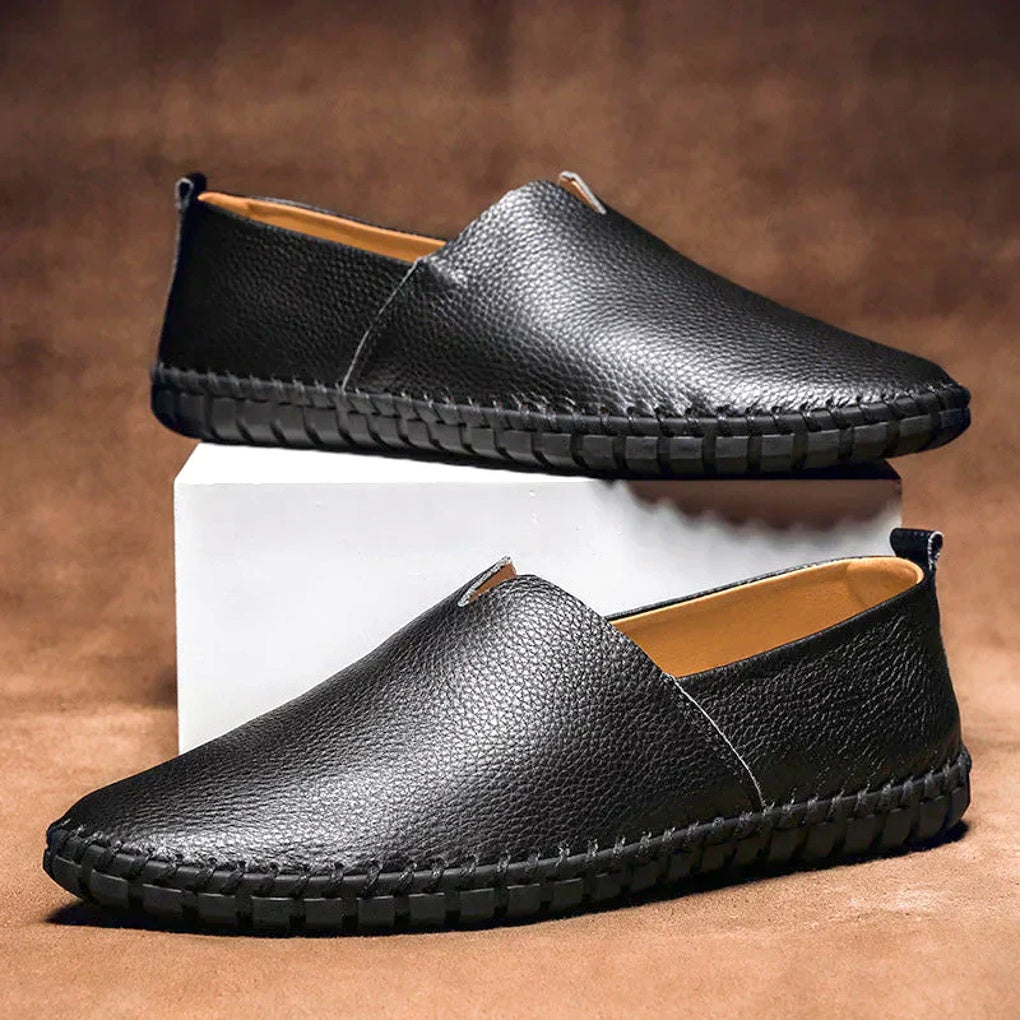 Comfortable men's matte finish loafers, easy slip-on dress shoes for all-day wear.