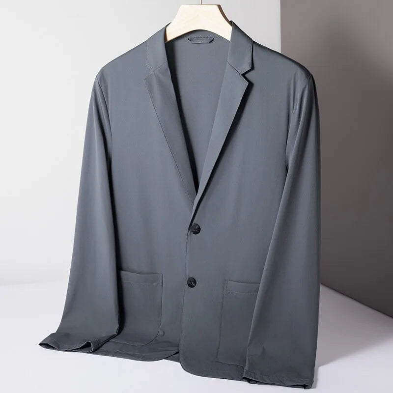 Men's Everyday Performance Stretch Blazer in classic navy, perfect for business casual and travel