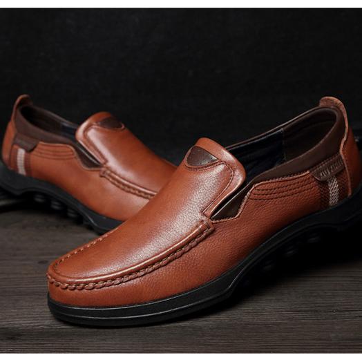 Men's fashion: Faux leather slip-on loafers, combining style and comfort.