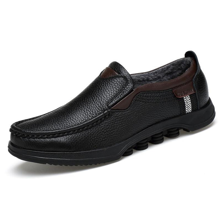Men's flats: Faux leather slip-on loafers, a staple for casual wardrobes.