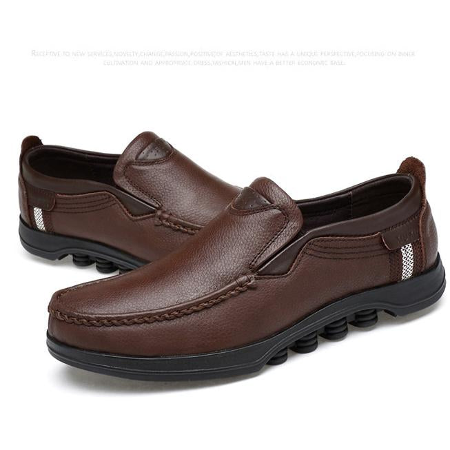 Effortlessly stylish men's faux leather loafers, perfect slip-on convenience.