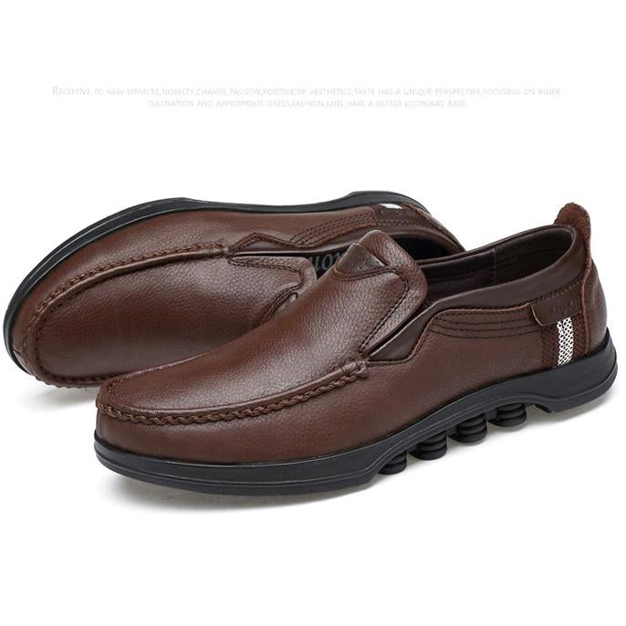 Men's everyday faux leather slip-on loafers, a blend of comfort and trend.