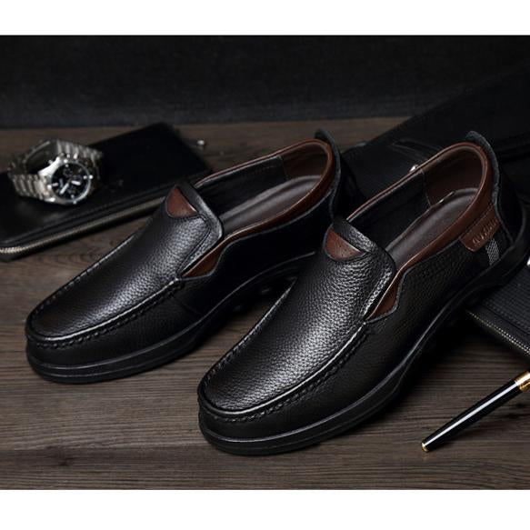 Men's comfort shoes: Faux leather slip-on loafers, light and durable.