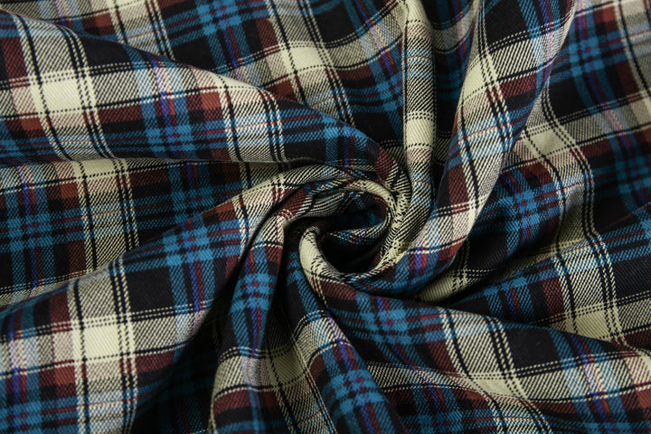 Detailed image of the flannel lining inside a men's blue winter coat, emphasizing its warmth and comfort