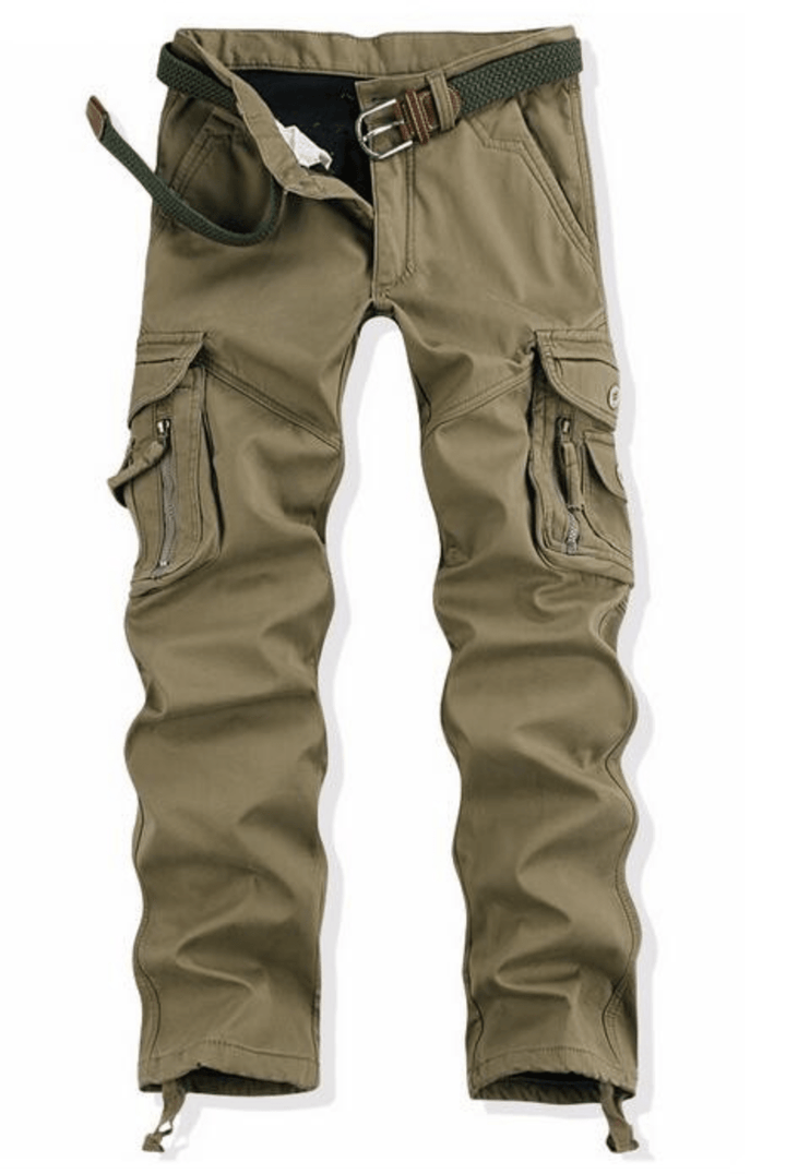 Men's fleece-lined tactical outdoor pants, durable cotton, ideal for winter adventures & cargo wear