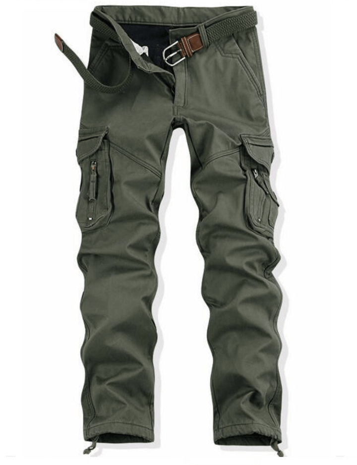 Warm men's tactical outdoor pants with soft fleece lining, perfect for cold weather & activities