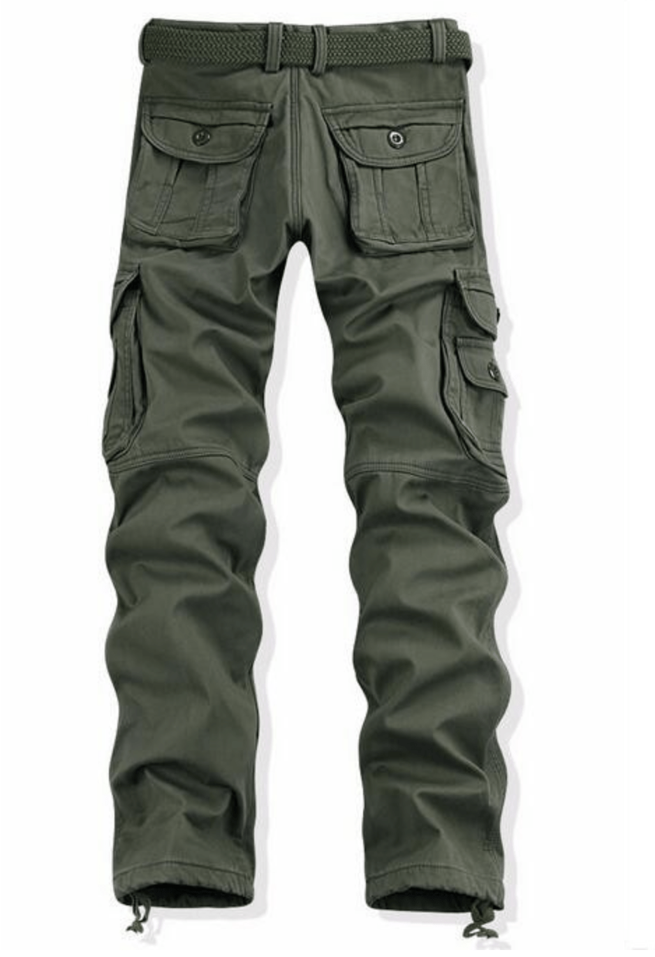 Close-up of the durable fabric and fleece lining on men's tactical outdoor trousers
