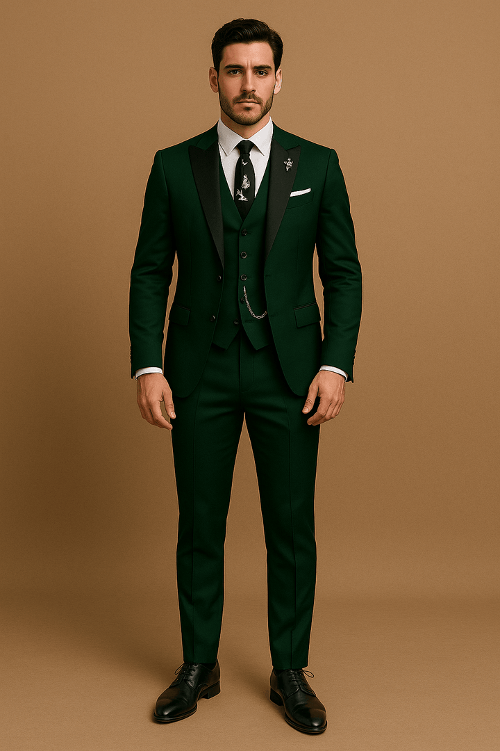 Close-up of the fabric texture of a men's three-piece spring suit, high-quality material