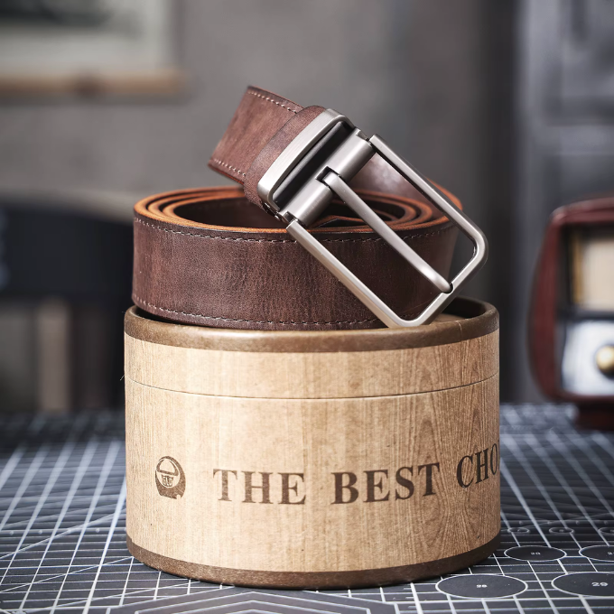 Classic black full-grain leather belt for men, a durable and essential casual accessory