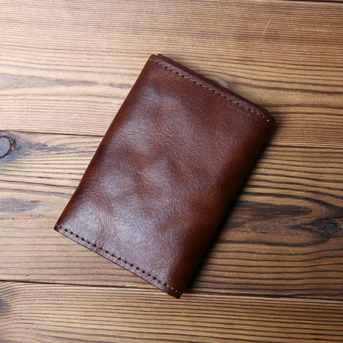 Premium cowhide leather trifold wallet for men, a durable gift accessory