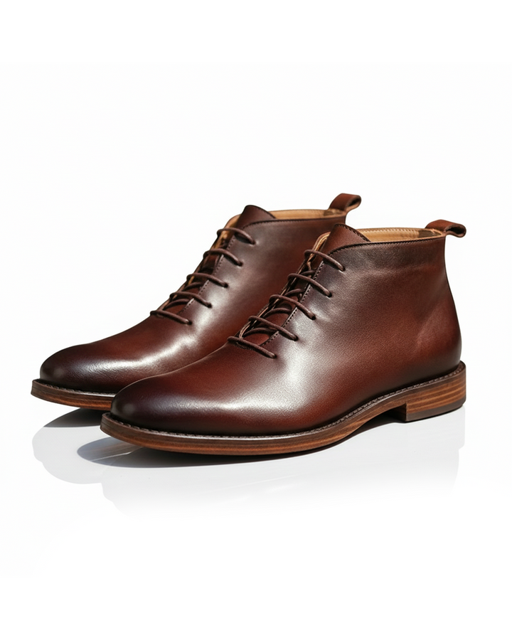 Men's full-grain leather ankle boots, classic style, Goodyear welt construction for durability.