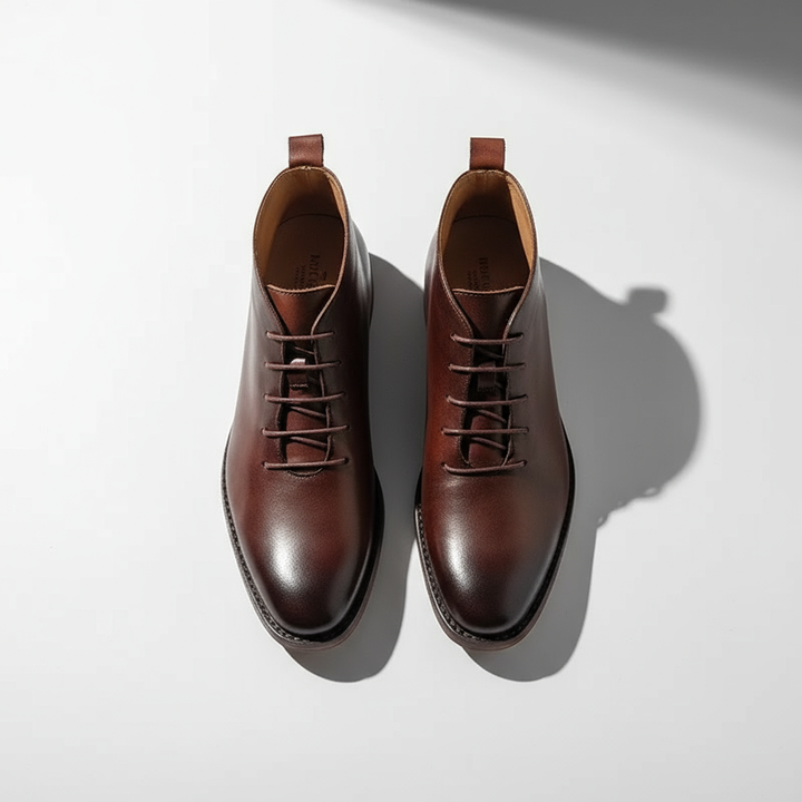 Men's ankle boots crafted from premium full-grain leather, combining style with rugged durability.