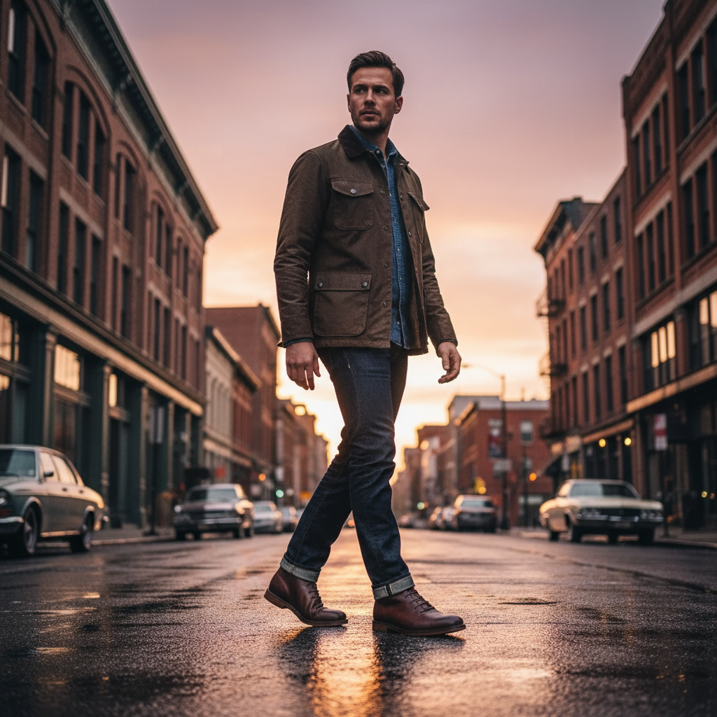 Front view of classic men's leather ankle boots, ideal for mens fashion and long-lasting use.