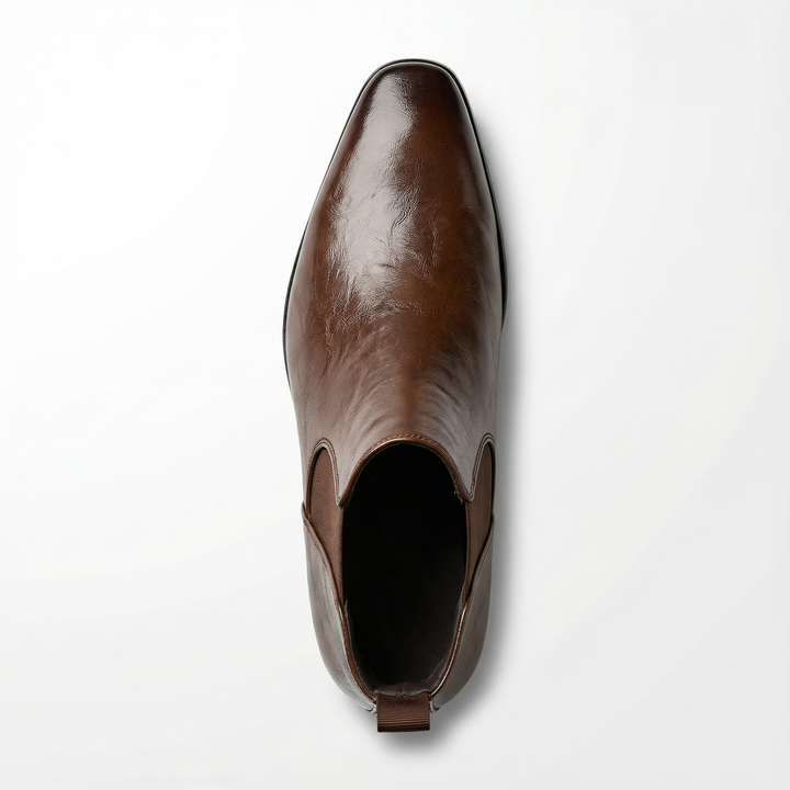 Collection of men's full-grain leather Chelsea boots in various colors, stylish and practical options