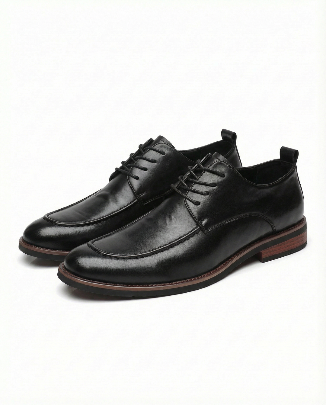 Collection of men's genuine leather derby shoes in various colors, classic formal and business casual footwear.