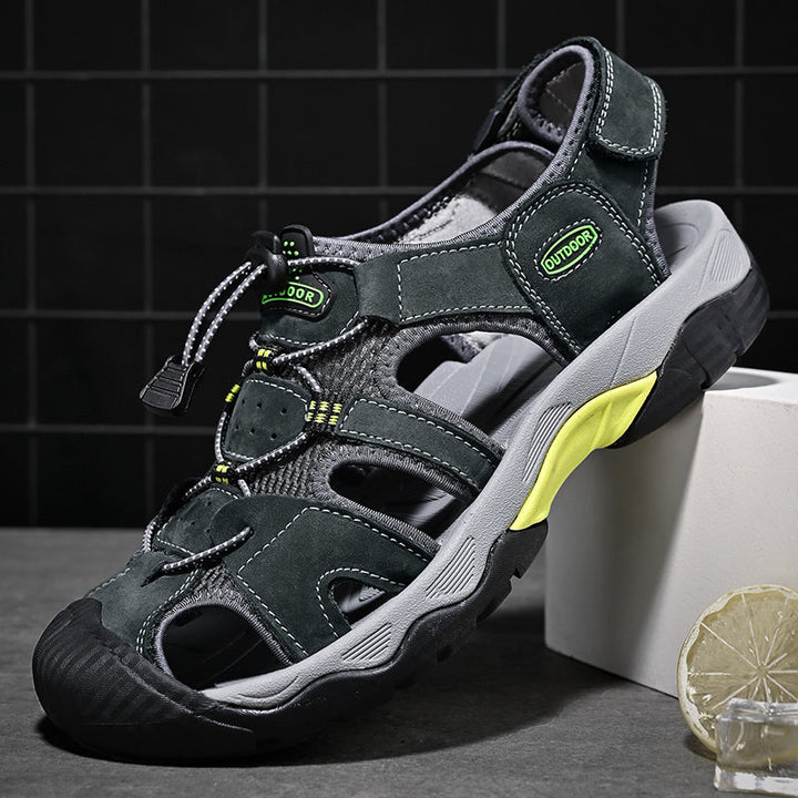 Summer essential: men's genuine leather fisherman sandals with advanced arch support for comfort