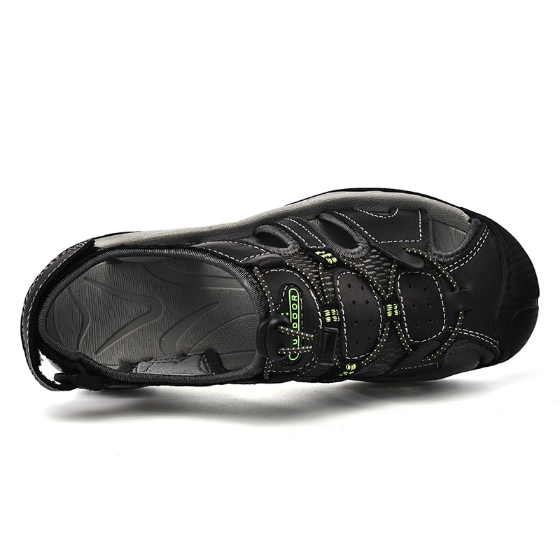 Men's traditional genuine leather fisherman sandals with modern arch support capabilities