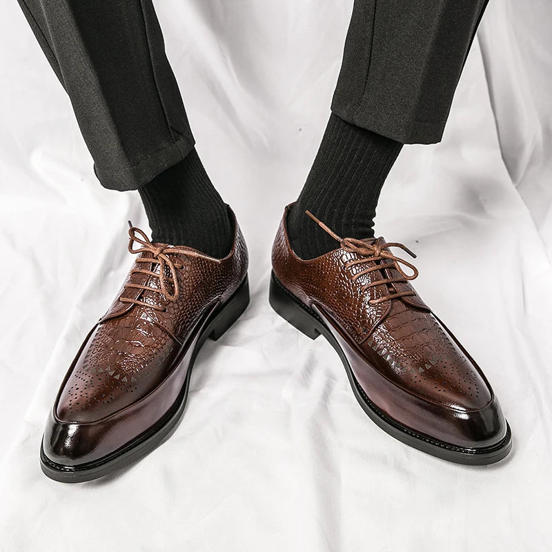Collection of men's leather Oxford brogue shoes, a must-have for classic men's fashion and attire.