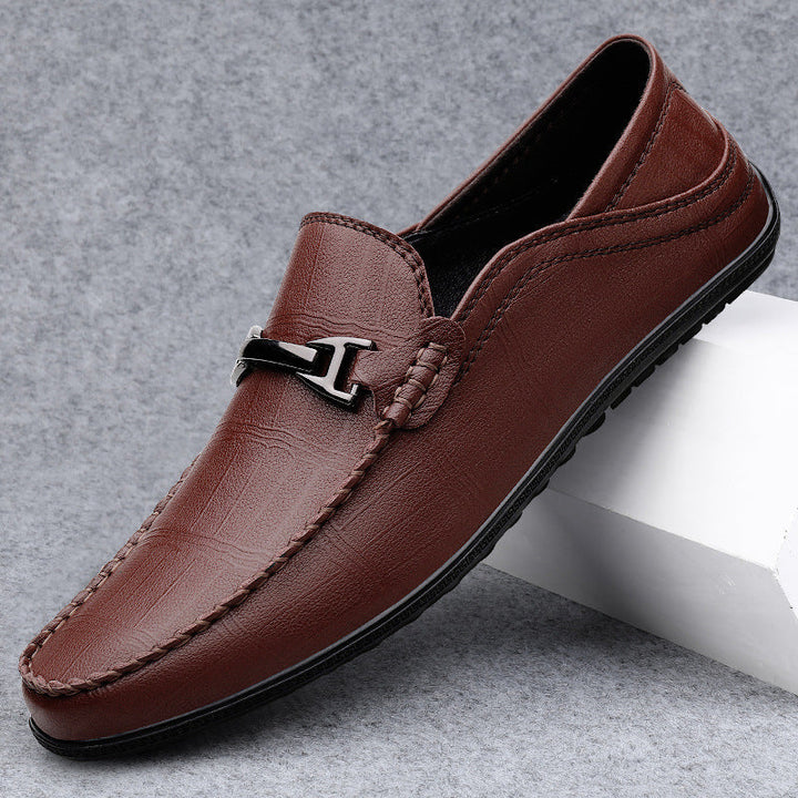 Men's genuine leather slip-on loafers, a timeless addition to any formal wardrobe